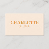 Carte De Visite Typographie Rétro Orange Moderne (Devant)