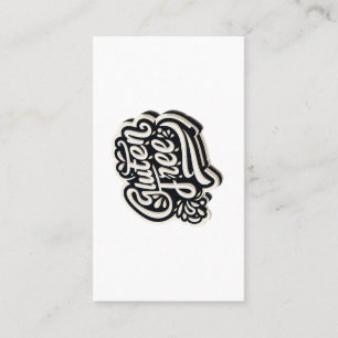 Carte De Visite Typographie Rétro Sans Gluten Graphique de Script