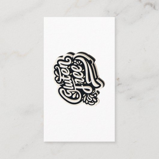 Carte De Visite Typographie Rétro Sans Gluten Graphique de Script (Devant)