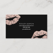 Carte De Visite Typographie rose de lèvres de parties (Dos)