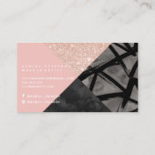 Carte De Visite Typographie rose de maquillage d'aquarelle de bloc (Dos)