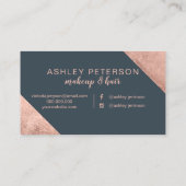 Carte De Visite typographie rose de maquillage de cheveux blancs (Dos)