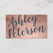 Carte De Visite typographie rose de maquillage de cheveux blancs (Devant)