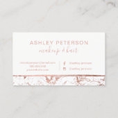 Carte De Visite Typographie rose de maquillage de cheveux blancs (Dos)