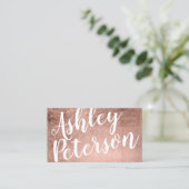 Carte De Visite Typographie rose de maquillage de cheveux blancs (Debout devant)