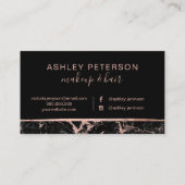 Carte De Visite Typographie rose de maquillage de cheveux de (Dos)