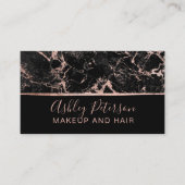 Carte De Visite Typographie rose de maquillage de cheveux de (Devant)