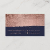 Carte De Visite Typographie rose de maquillage de cheveux de (Dos)