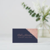 Carte De Visite Typographie rose de maquillage de cheveux de (Debout devant)