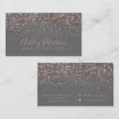 Carte De Visite Typographie rose de maquillage de cheveux de (Devant / Derrière)