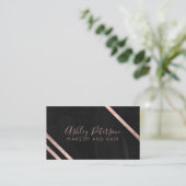 Carte De Visite Typographie rose de maquillage de cheveux de (Debout devant)