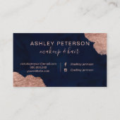 Carte De Visite Typographie rose de maquillage de cheveux de (Dos)