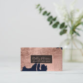 Carte De Visite Typographie rose de maquillage de cheveux de (Debout devant)