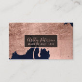 Carte De Visite Typographie rose de maquillage de cheveux de (Devant)