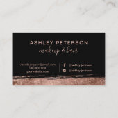 Carte De Visite Typographie rose de maquillage de cheveux noirs de (Dos)