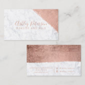 Carte De Visite Typographie rose de maquillage de marbre de (Devant / Derrière)