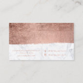 Carte De Visite Typographie rose de maquillage de marbre de (Dos)