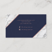 Carte De Visite Typographie rose de maquillage de marine de (Dos)