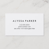 Carte De Visite Typographie rose d'or de Faux fascinant sur le (Dos)