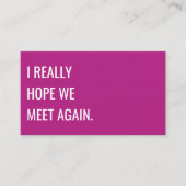 Carte De Visite Typographie rose gras moderne unique Créative (Devant)