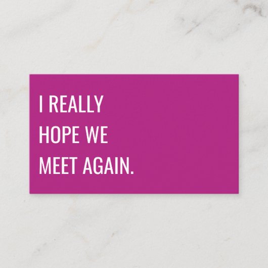 Carte De Visite Typographie rose gras moderne unique Créative (Devant)