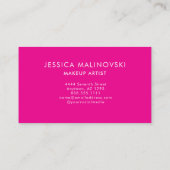 Carte De Visite Typographie rose Maquillage (Dos)