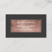 Carte De Visite Typographie rose moderne d'or de coiffeur (Dos)