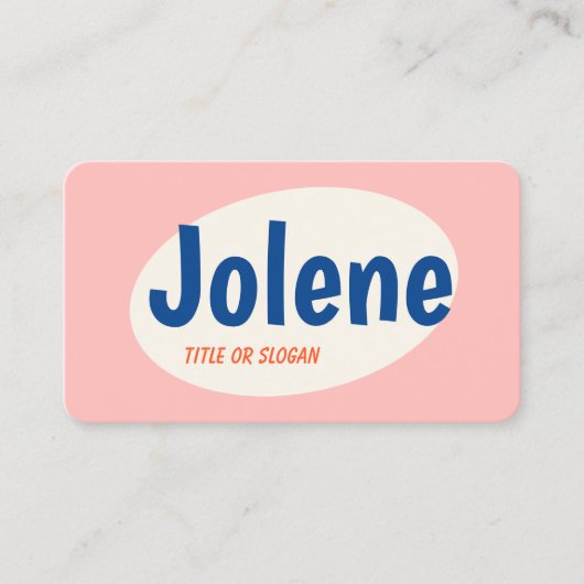 Carte De Visite Typographie rose rétro (Devant)