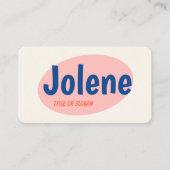 Carte De Visite Typographie rose rétro (Devant)