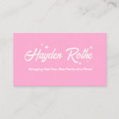 Carte De Visite Typographie rose rétro Code QR (Devant)