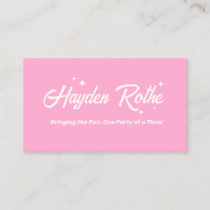 Carte De Visite Typographie rose rétro Code QR