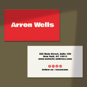 Carte De Visite Typographie rouge moderne