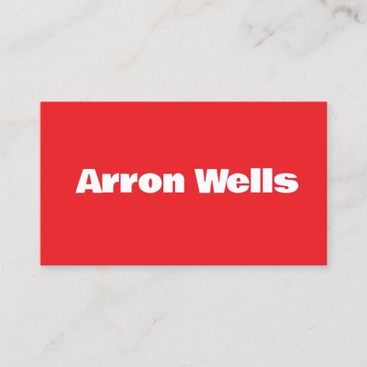 Carte De Visite Typographie rouge moderne (Devant)