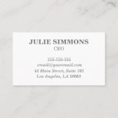 Carte De Visite Typographie rouge rose moderne personnalisée (Dos)