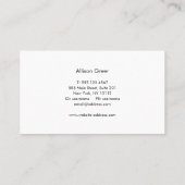 Carte De Visite Typographie simple à main noire et blanche (Dos)