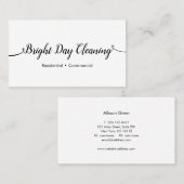 Carte De Visite Typographie simple à main noire et blanche (Devant / Derrière)