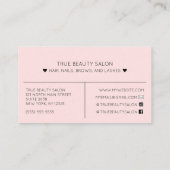 Carte De Visite Typographie simple Coeur rose (Dos)