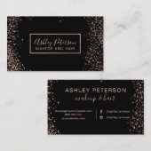 Carte De Visite Typographie simple de maquillage de cheveux de (Devant / Derrière)