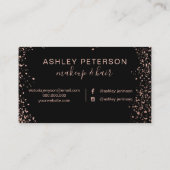 Carte De Visite Typographie simple de maquillage de cheveux de (Dos)