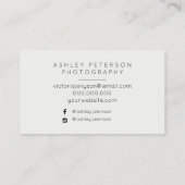 Carte De Visite Typographie simple de plage de photographie de (Dos)