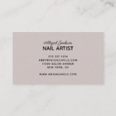 Carte De Visite Typographie Simple Élégante Clous Par "Nom" Taupe (Dos)