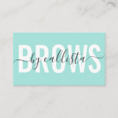 Carte De Visite Typographie simple moderne de menthe Eyebrow Artis (Devant)