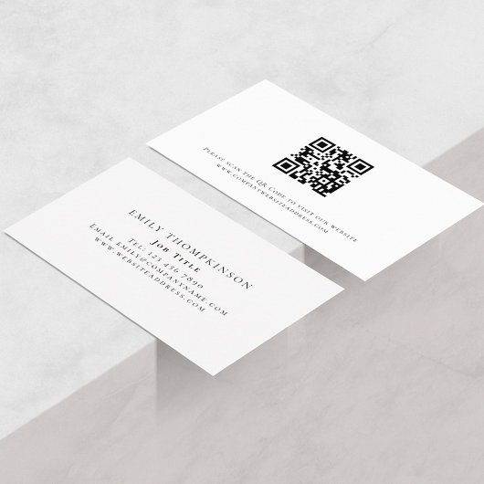 Carte De Visite Typographie simple QR Code N'importe quelle profes