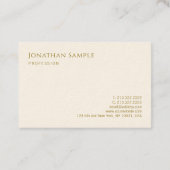 Carte De Visite Typographie Texte Moderne Élégant Modèle Gold Poli (Dos)