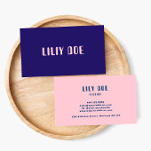 Carte De Visite Typographie Unique Et Design Bleue Et Rosée