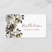 Carte De Visite Typographie végétale botanique dorée (Devant)