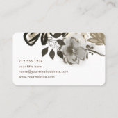 Carte De Visite Typographie végétale botanique dorée (Dos)