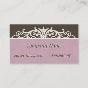 Carte De Visite Typographie vintage Lin rose