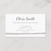 Carte De Visite Typographie Yoga simple et moderne (Dos)