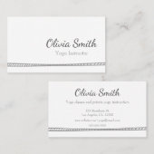 Carte De Visite Typographie Yoga simple et moderne (Devant / Derrière)